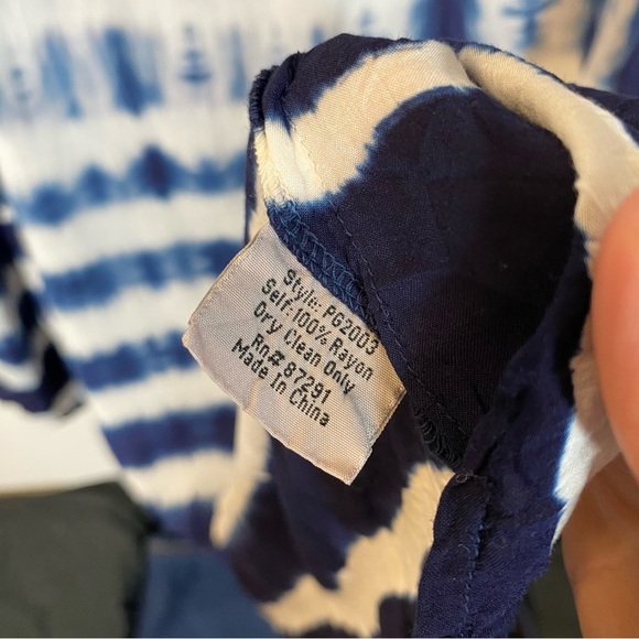 NWT Johnny Was Baillon Tunic Tie Dye Stripe Dress Blue Bell Sleeves PG2003-417 - Picture 10 of 13